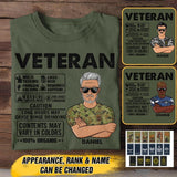 Personalized Australian Veterans/Soldier Tshirt Printed 22JUY-HC06
