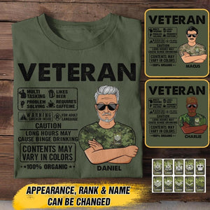 Personalized Canadian Veterans/Soldier Tshirt Printed 22JUY-HC06