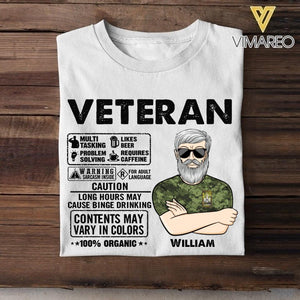 Personalized Canadian Veterans/Soldier Tshirt Printed 22JUY-HC06