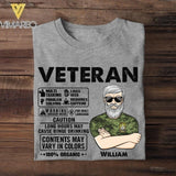 Personalized Canadian Veterans/Soldier Tshirt Printed 22JUY-HC06