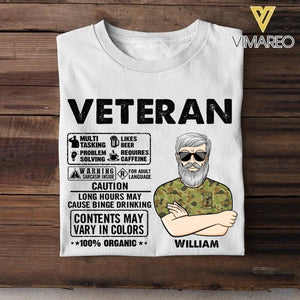 Personalized Australian Veterans/Soldier Tshirt Printed 22JUY-HC06