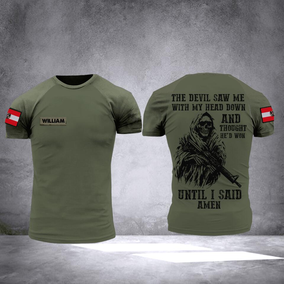 Personalized Austria Army Veterans/Soldier Tshirt 3D Printed QTHC0607