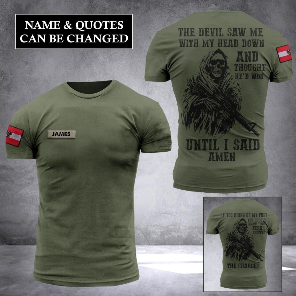 Personalized Austria Army Veterans/Soldier Tshirt 3D Printed QTHC0607