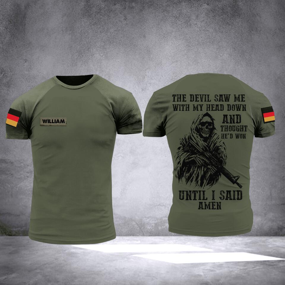 Personalized German Army Veterans/Soldier Tshirt 3D Printed QTHC0607