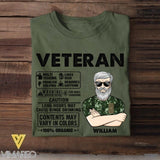 Personalized Danish Veterans/Soldier Tshirt Printed 22JUY-HC07