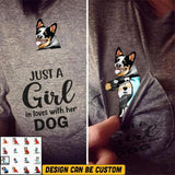 Personalized Just A Girl In Loves With Her Dog Tshirt Printed QTVQ0707