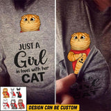 Personalized Just A Girl In Loves With Her Cat Tshirt Printed QTVQ0707