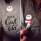 Personalized Just A Girl In Loves With Her Cat Tshirt Printed QTVQ0707