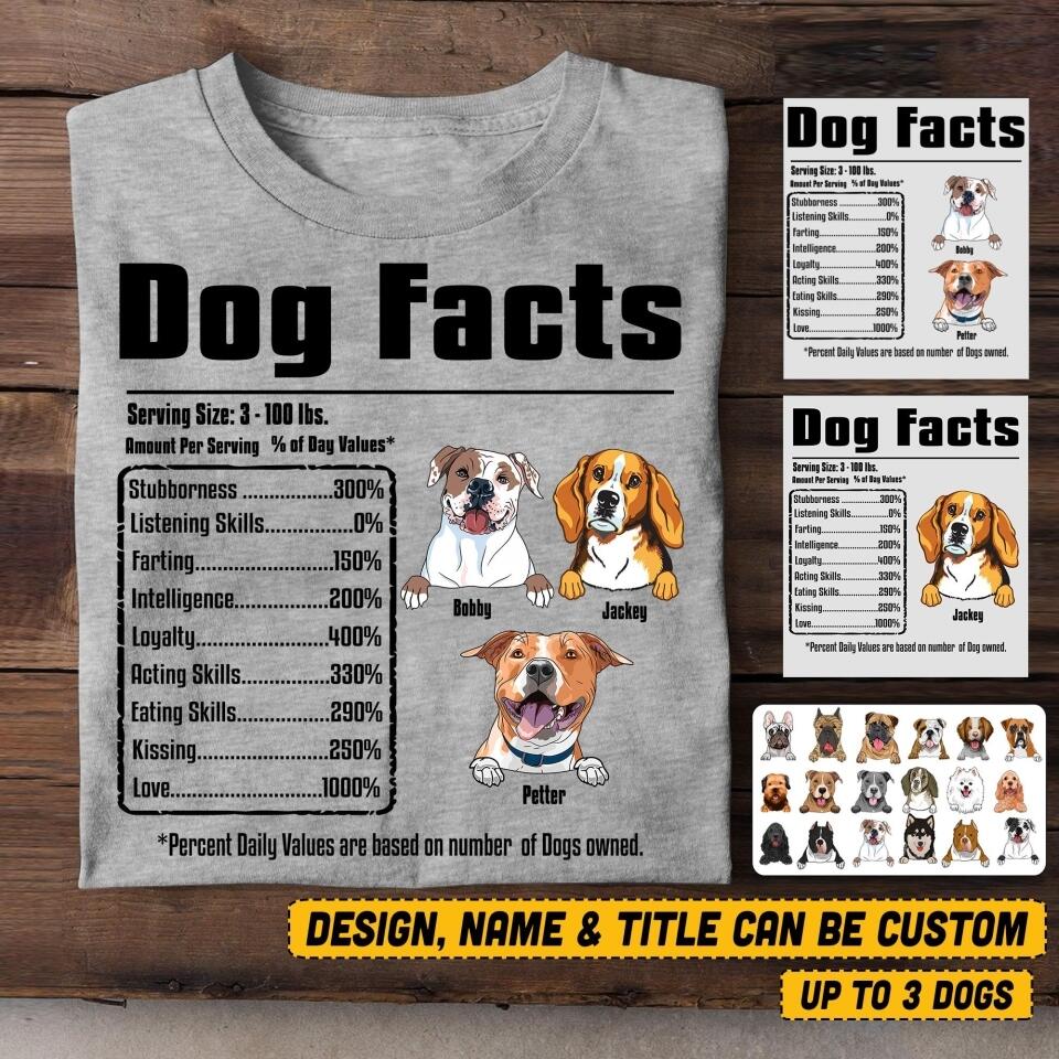 Personalized Dog Facts Tshirt Printed 22JUY-HQ07