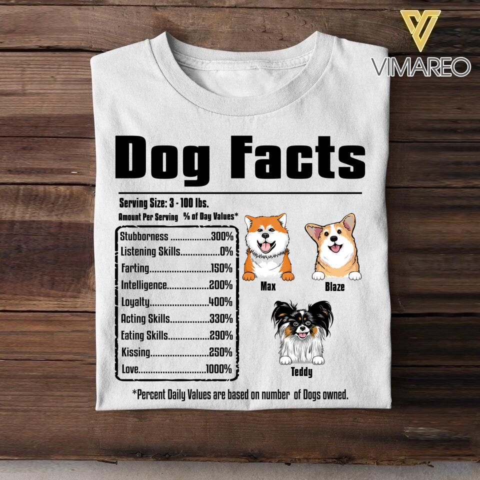 Personalized Dog Facts Tshirt Printed 22JUY-HQ07