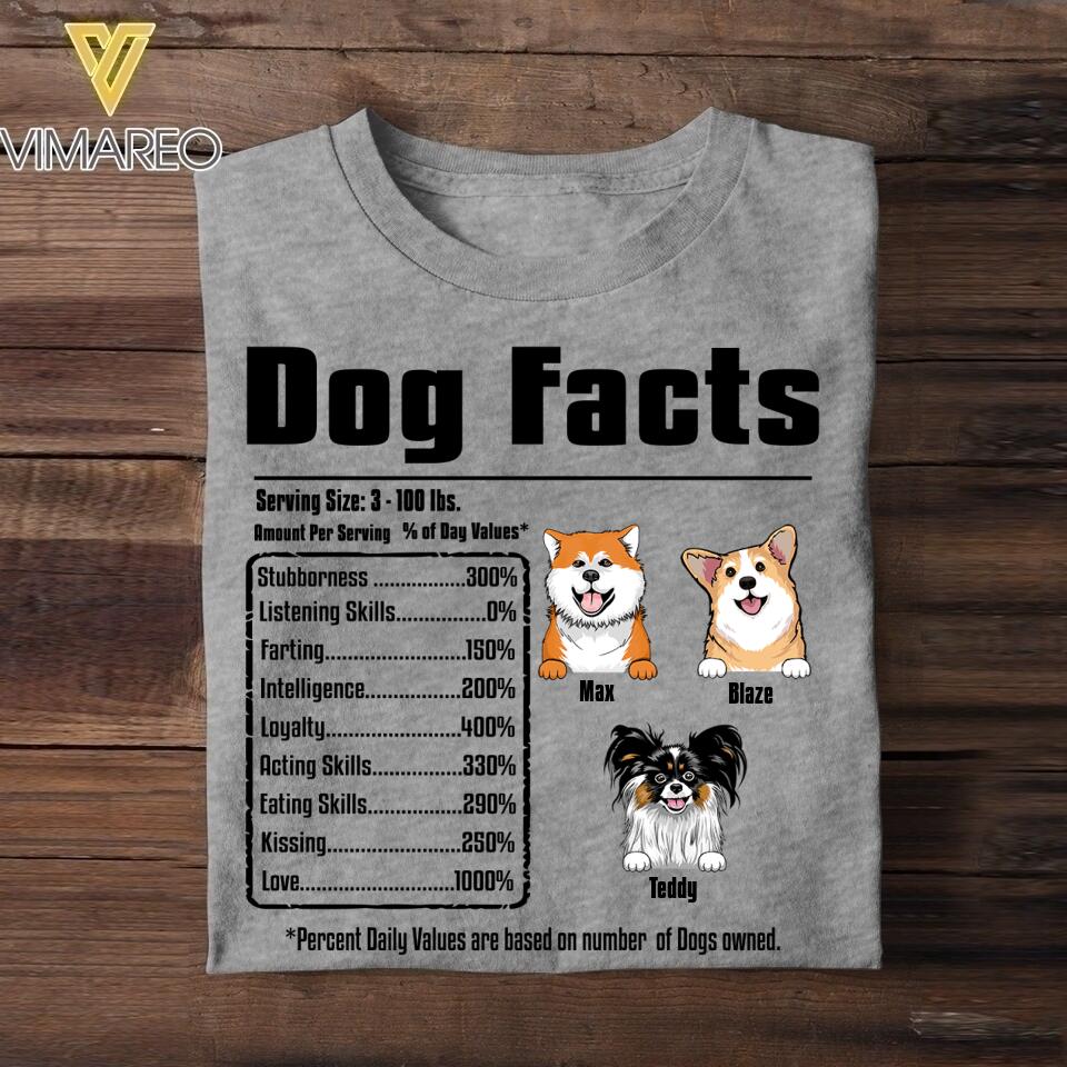 Personalized Dog Facts Tshirt Printed 22JUY-HQ07