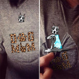 Personalized Dog Mom Leopard Pocket Tshirt 3D Printed QTVQ0807