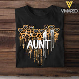 Personalized Aunt Leopard Kid Name Tshirt Printed QTDT0807