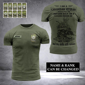 DH Personalized Canadian Veterans/Soldier Tshirt 3D Printed HC0807