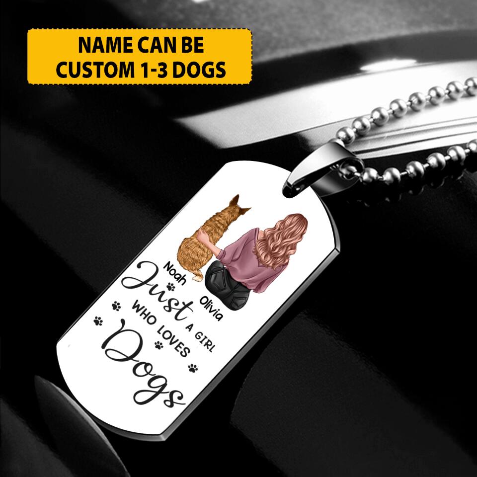 Personalized Just A Girl Who Loves Dogs Necklace Printed 22JUY-HY08