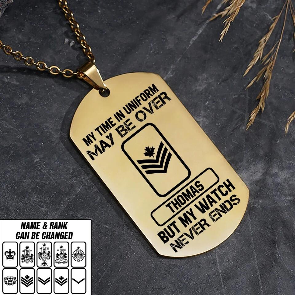 DH Personalized Canadian Soldier/Veterans Necklaces Printed DT0807