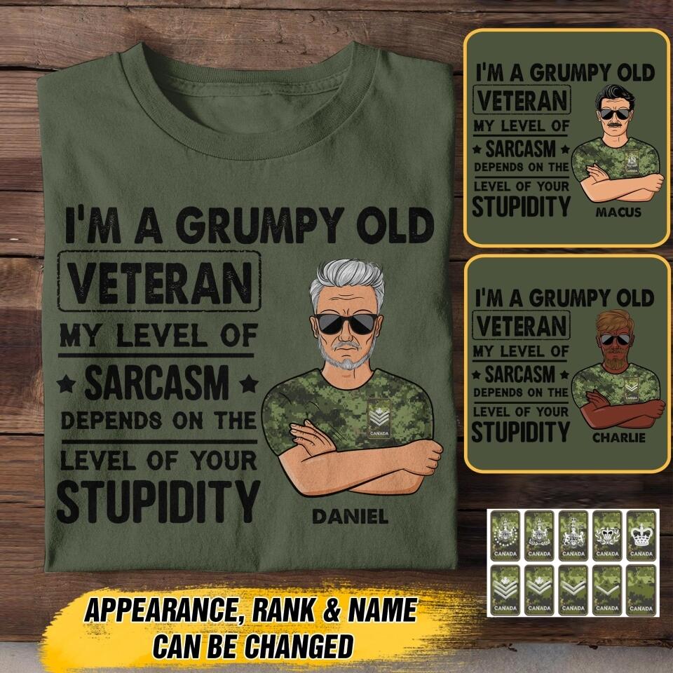 Personalized Canadian Veterans/Soldier Tshirt Printed 22JUY-HC08