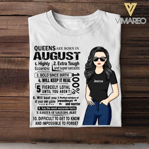 Personalized Queens Are Born In August Tshirt Printed 22JUY-HQ08