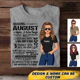 Personalized Queens Are Born In August Tshirt Printed 22JUY-HQ08