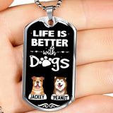 DH Personalized Life Is Better With Dogs Necklaces Printed NQHQ0807
