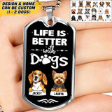 DH Personalized Life Is Better With Dogs Necklaces Printed NQHQ0807
