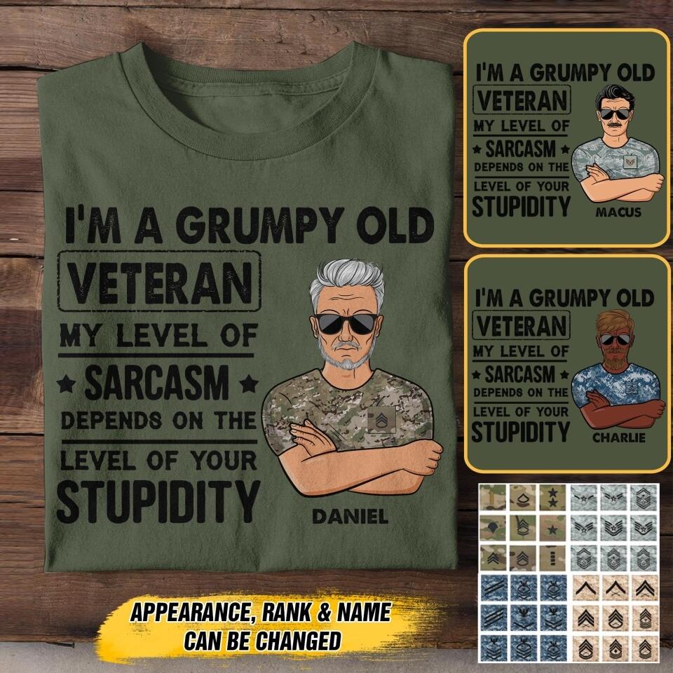 Personalized US Veterans/Soldier Tshirt Printed 22JUY-HC11