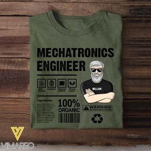 Personalized Mechatronics Engineeer 100% Organic Tshirt Printed QTVQ1107