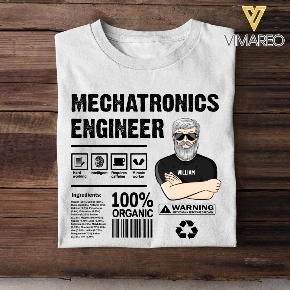 Personalized Mechatronics Engineeer 100% Organic Tshirt Printed QTVQ1107