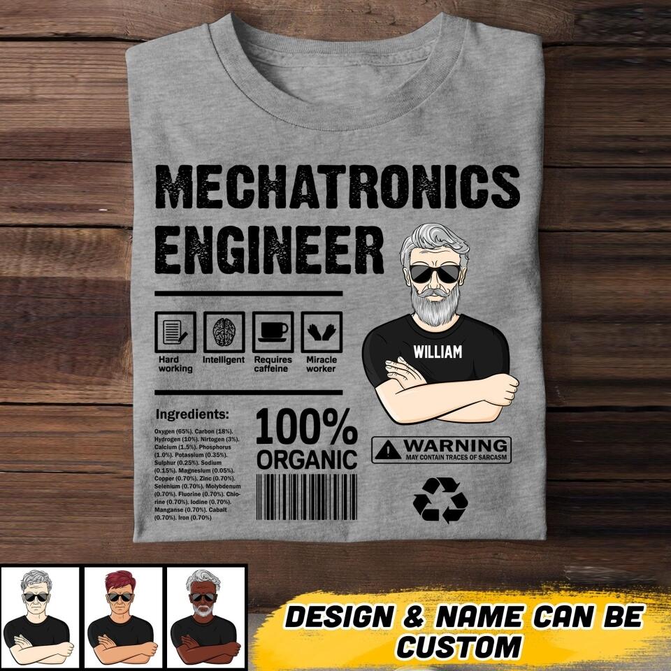 Personalized Mechatronics Engineeer 100% Organic Tshirt Printed QTVQ1107