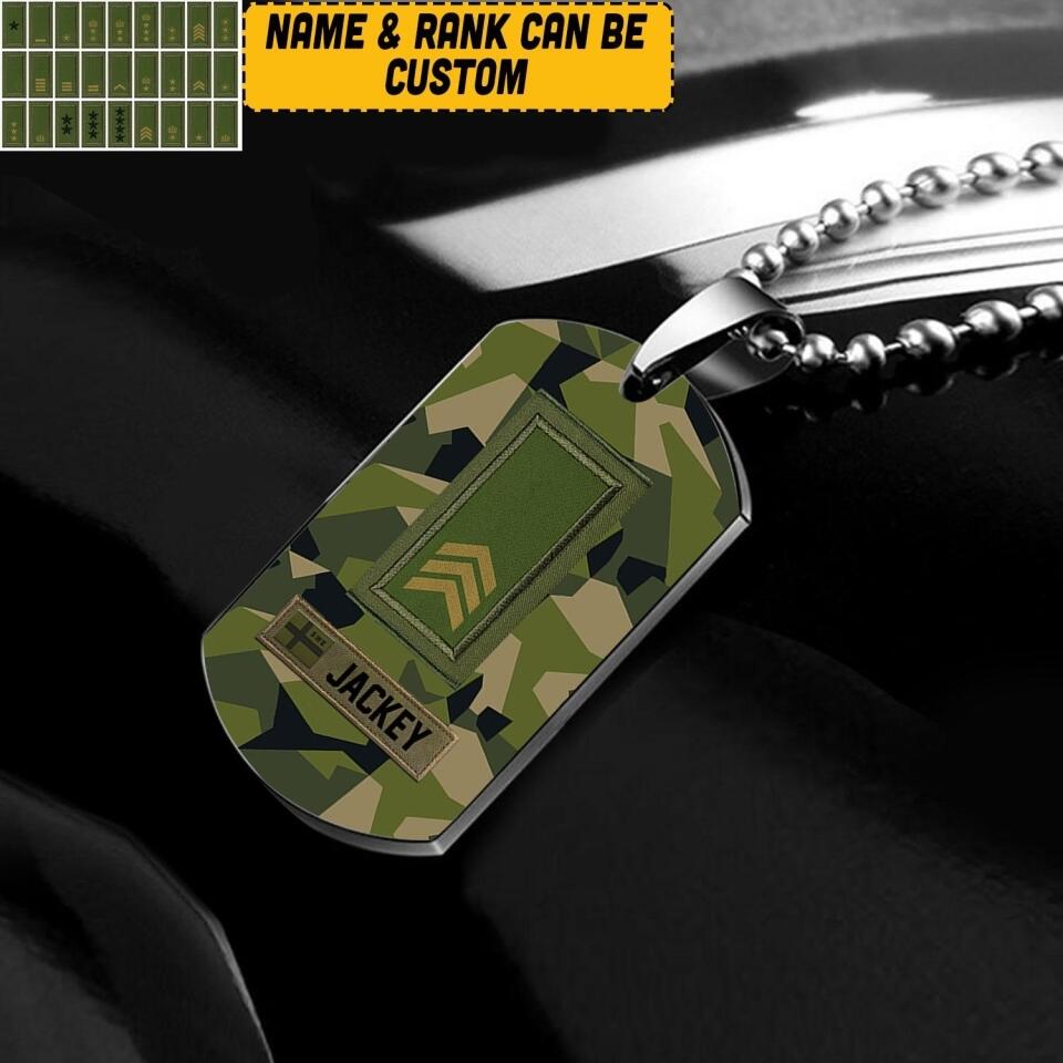 Personalized Swedish Soldier/Veterans Necklaces Printed 22JUY-HQ11