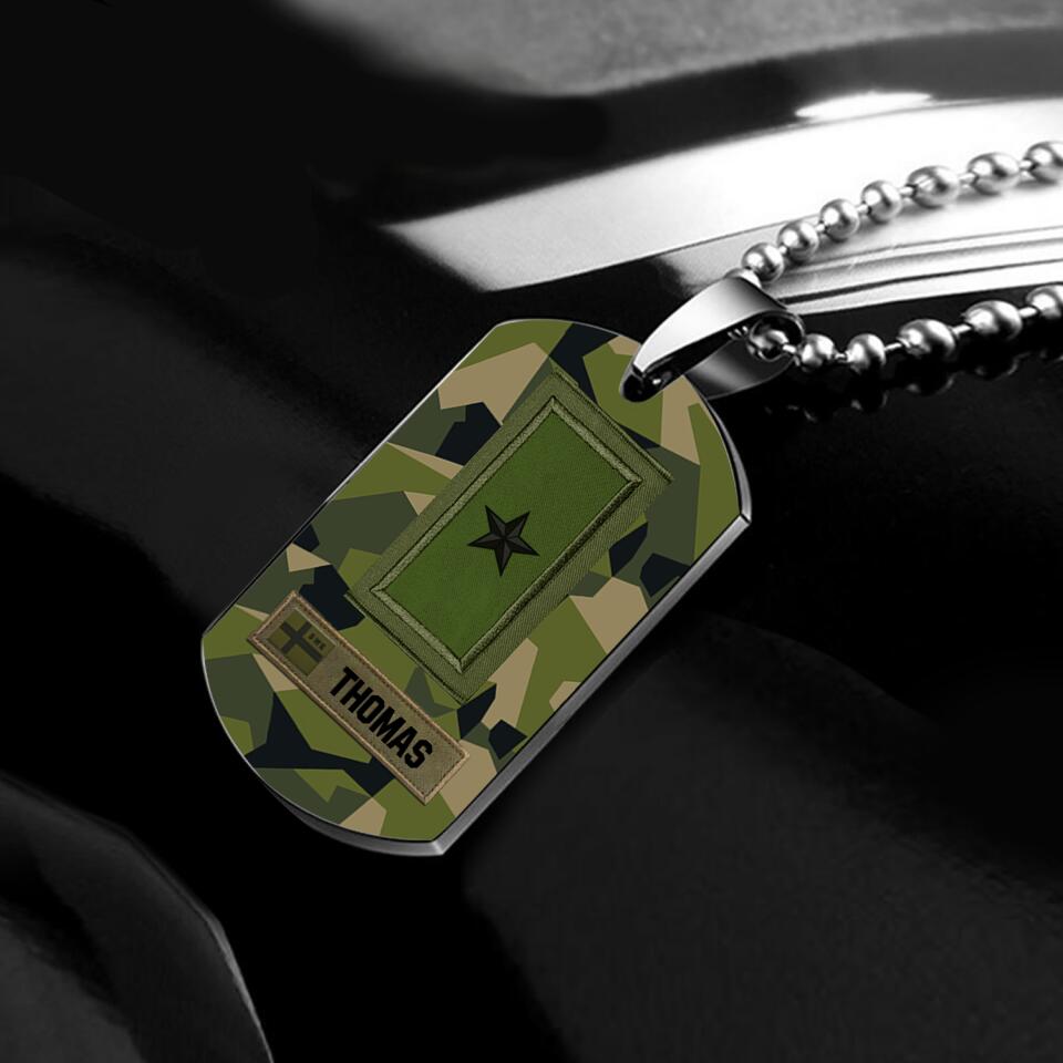 Personalized Swedish Soldier/Veterans Necklaces Printed 22JUY-HQ11