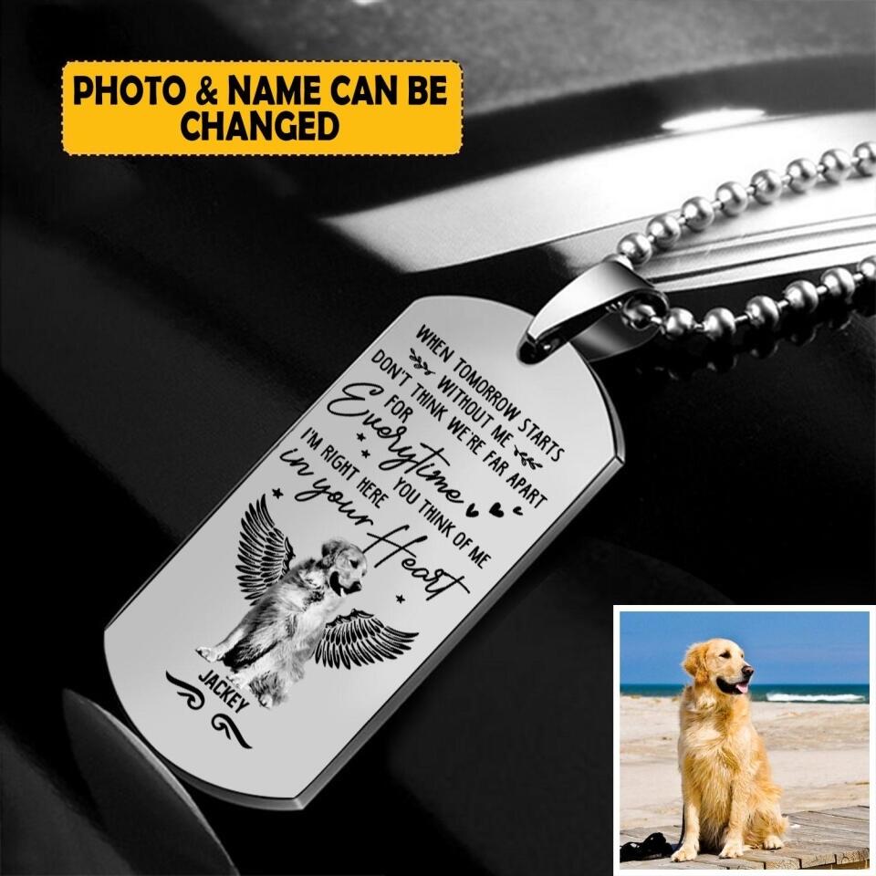 Personalized I'm Right Here In Your Heart Dog Upload Photo Necklaces Printed NQVQ0807
