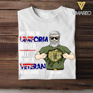 Personalized Australian Veterans/Soldier Tshirt Printed 22JUY-DT12