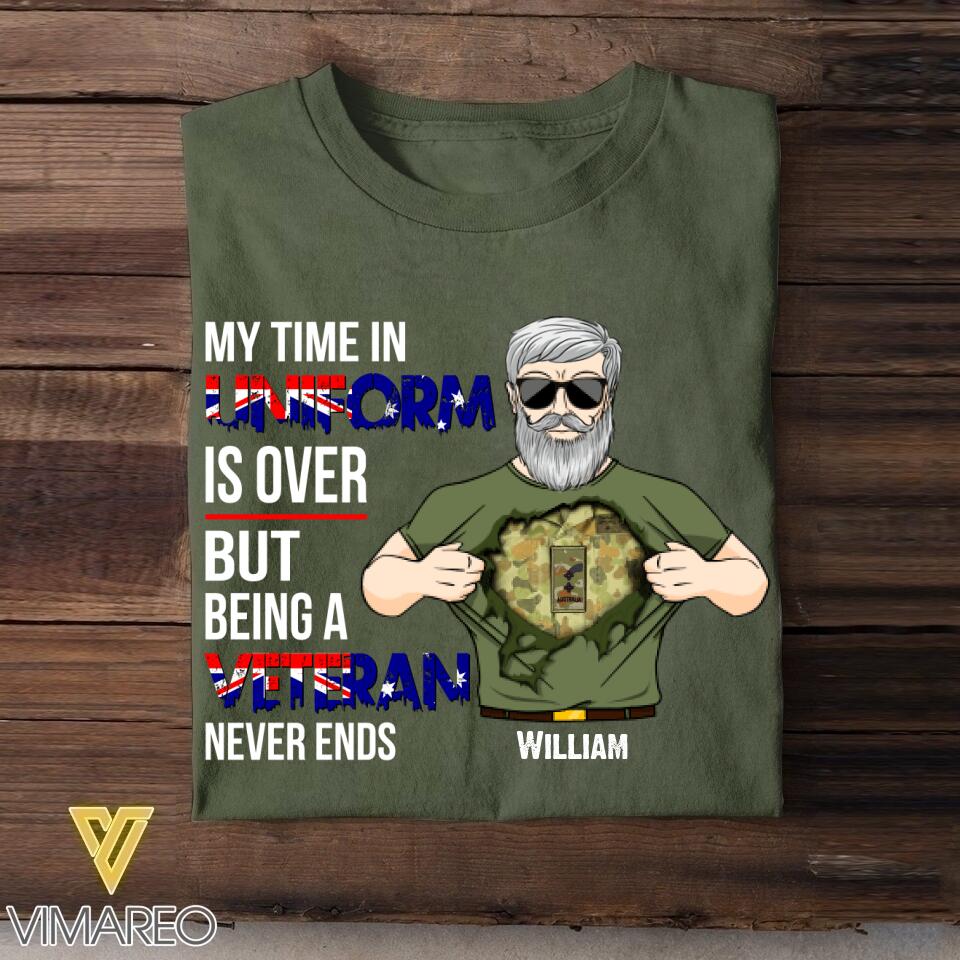 Personalized Australian Veterans/Soldier Tshirt Printed 22JUY-DT12