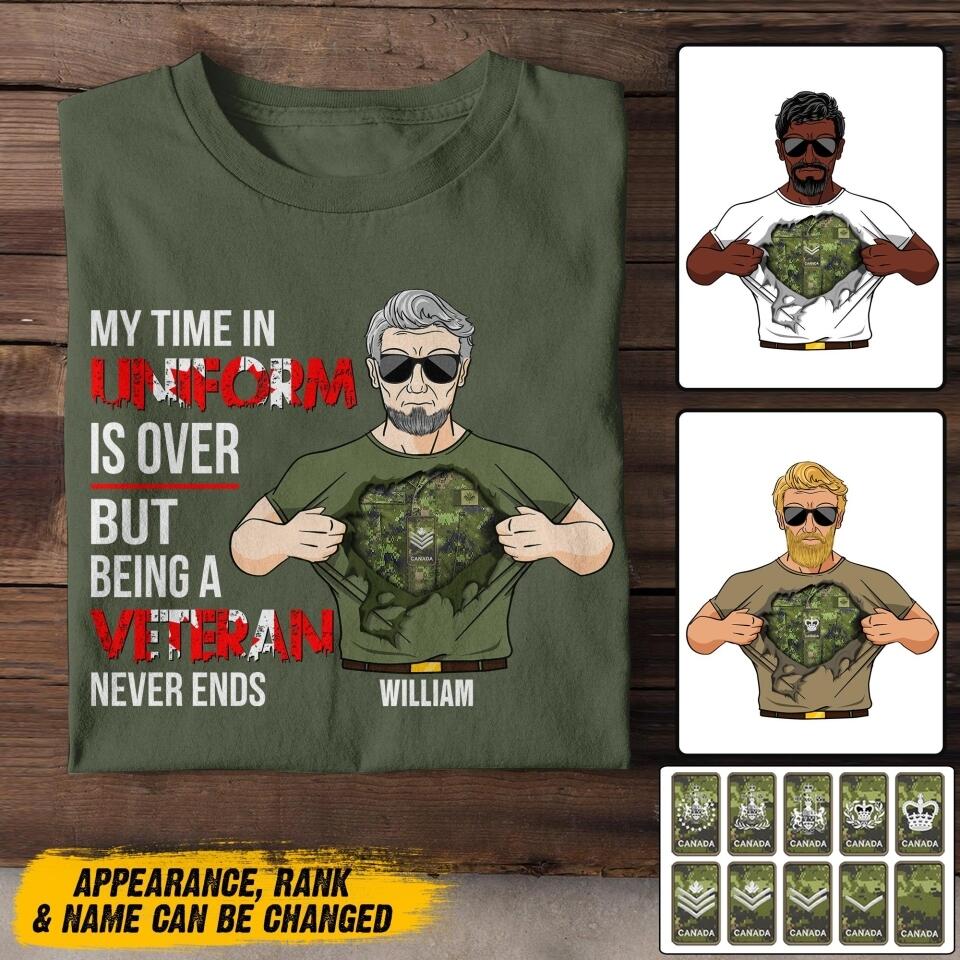 Personalized Canadian Veterans/Soldier Tshirt Printed 22JUY-DT12