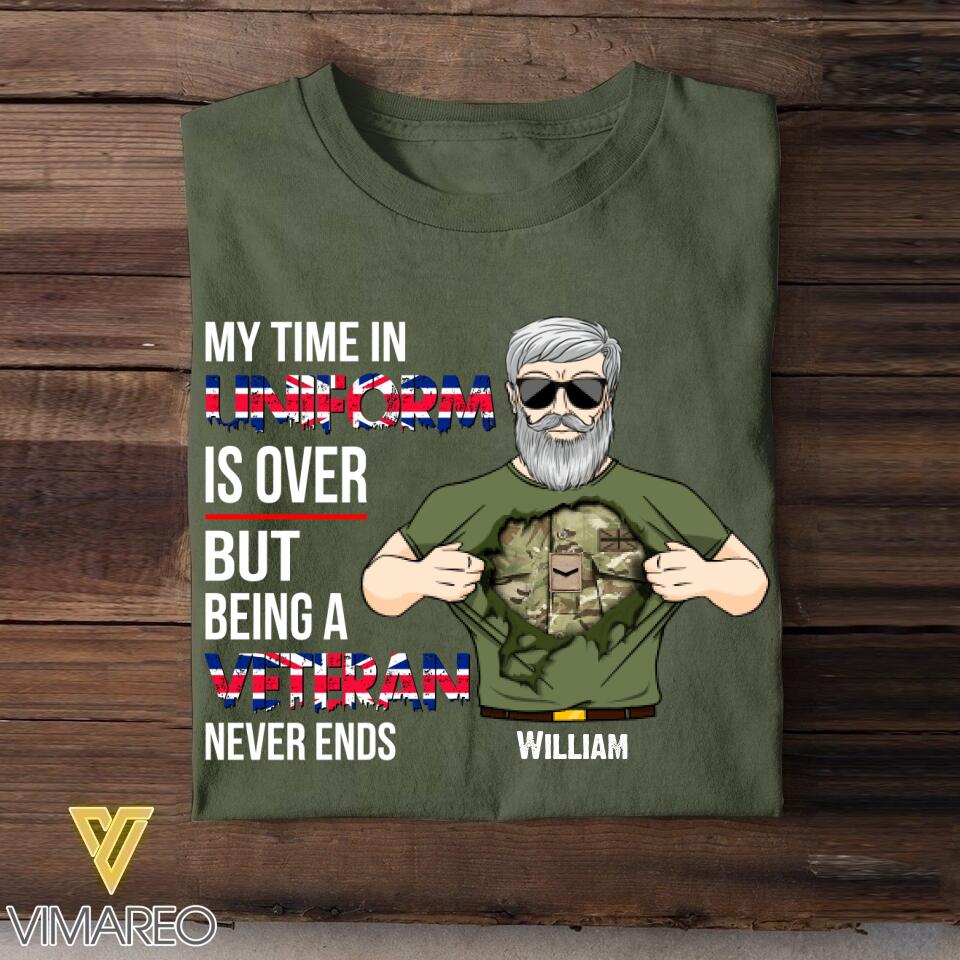 Personalized British Veterans/Soldier Tshirt Printed 22JUY-DT12