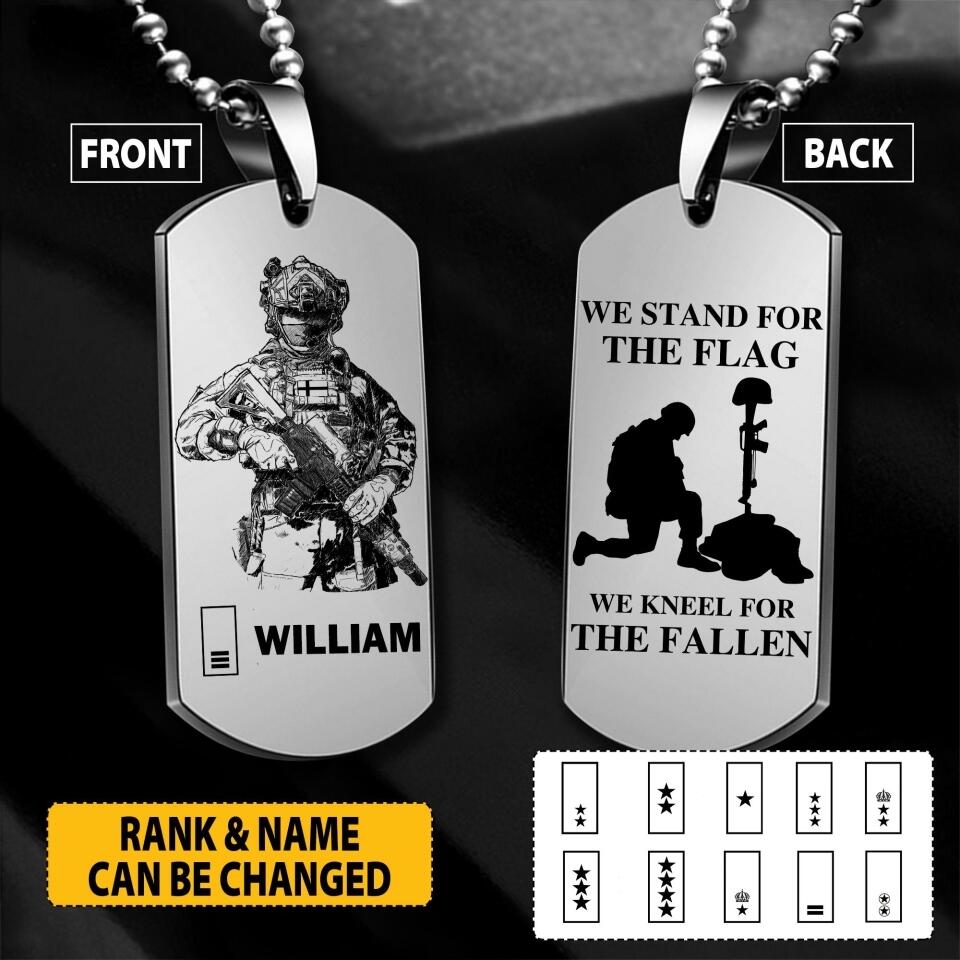 Personalized Swedish Soldier/Veterans Necklaces Printed 22JUY-HY12