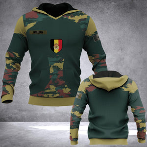 Personalized Belgium Veteran/ Solider Camo Hoodie 3D Printed QTDT1207