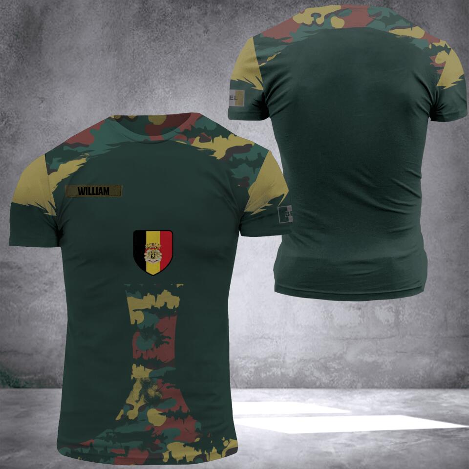 Personalized Belgium Veteran/ Solider Camo Hoodie 3D Printed QTDT1207