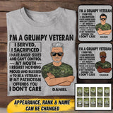 Personalized Canadian Veterans/Soldier Tshirt Printed 22JUY-HY12