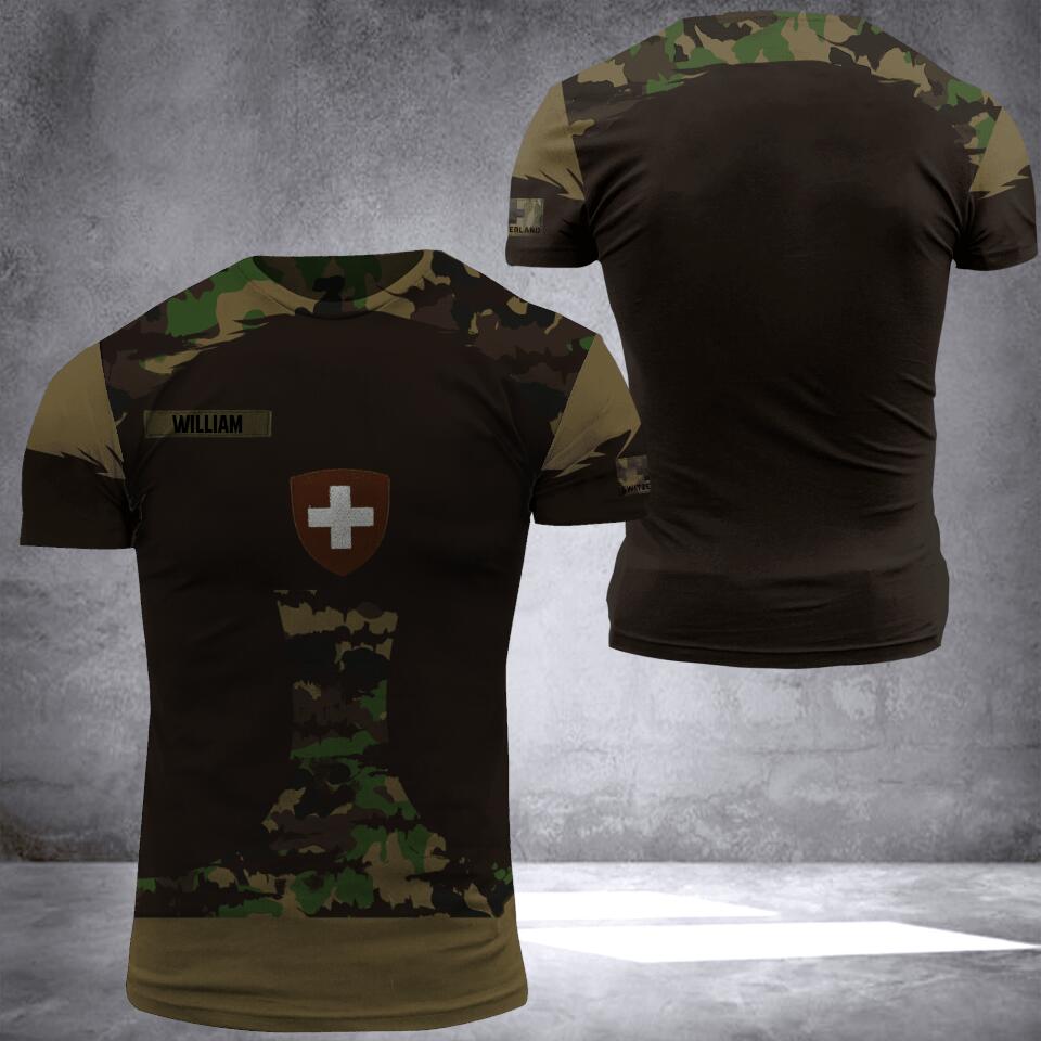 Personalized Swiss Veteran/ Solider Camo Hoodie 3D Printed QTDT1207