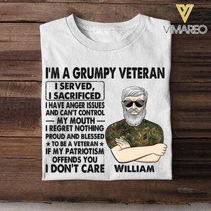 Personalized German Veterans/Soldier Tshirt Printed 22JUY-HY12