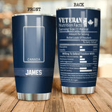 Personalized Canadian Airforce Veteran Nutrition Facts Tumbler Printed QTDT1207