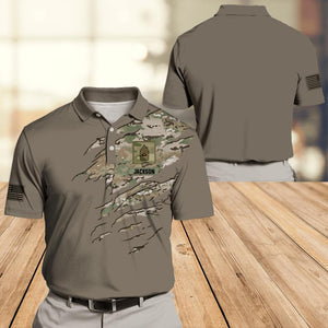 Personalized Us Veteran/ Solider Camo Polo Shirts 3D Printed QTDT1307