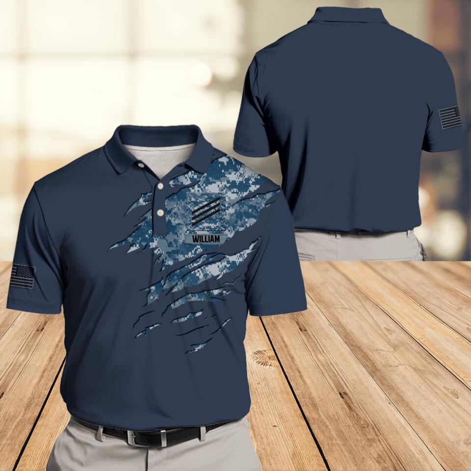 Personalized Us Veteran/ Solider Camo Polo Shirts 3D Printed QTDT1307