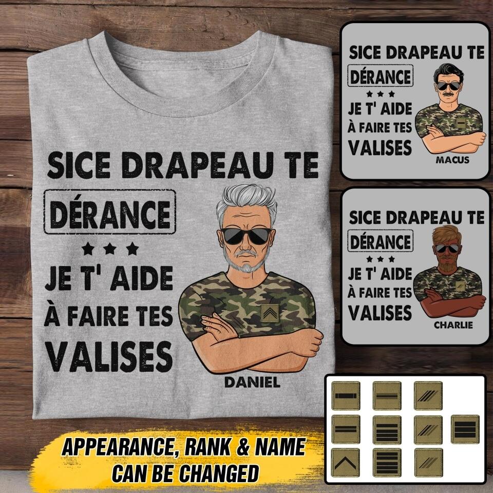 Personalized French Veterans/Soldier Tshirt Printed 22JUY-HY13