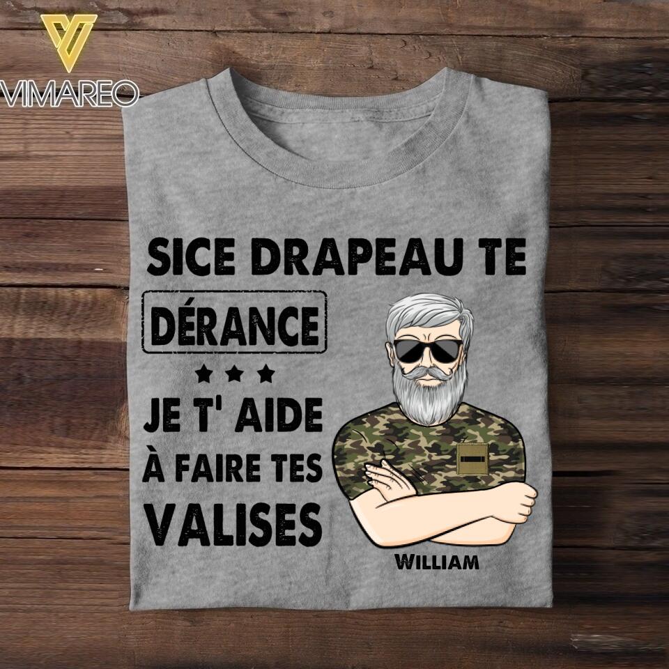 Personalized French Veterans/Soldier Tshirt Printed 22JUY-HY13