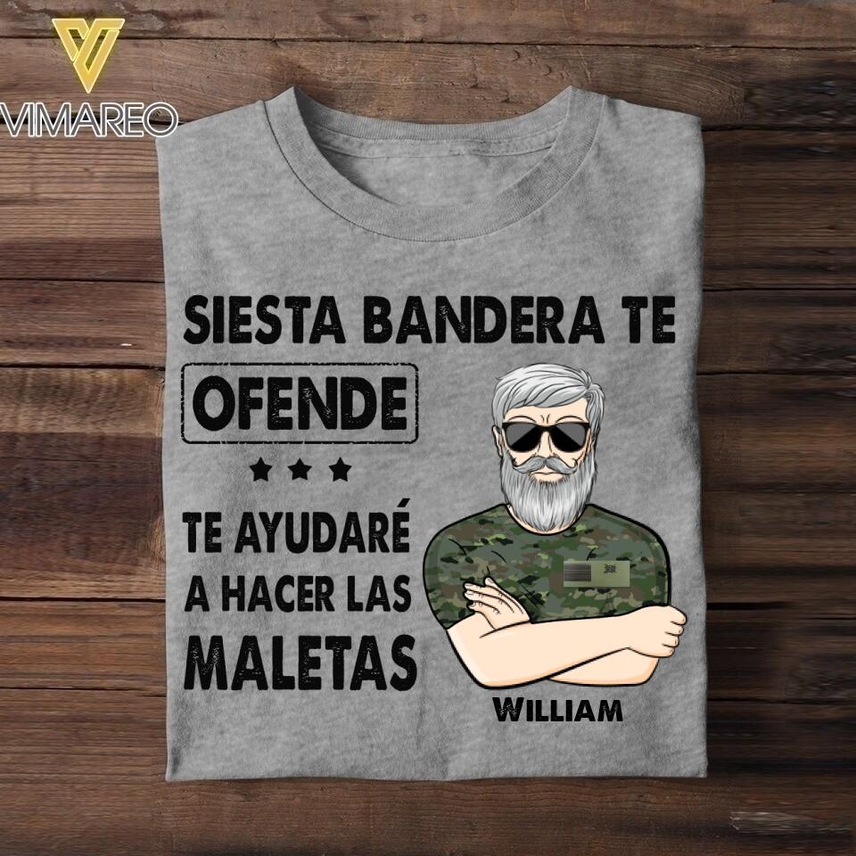 Personalized Spainish Veterans/Soldier Tshirt Printed 22JUY-HY13
