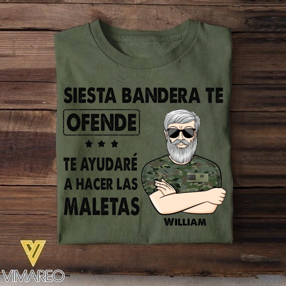 Personalized Spainish Veterans/Soldier Tshirt Printed 22JUY-HY13