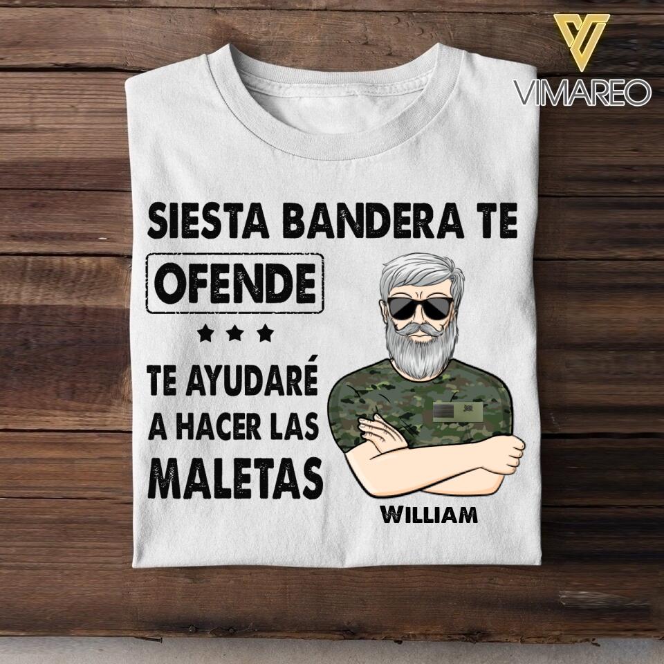 Personalized Spainish Veterans/Soldier Tshirt Printed 22JUY-HY13